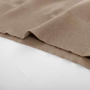 Kate Kasin Women's Casual Long Sleeve Sweater V Neck Ribbed Polo Shirt Loose Tee Top Knitwear Pullover Apricot L