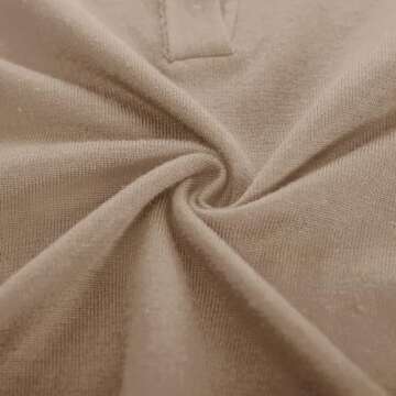 Kate Kasin Women's Casual Long Sleeve Sweater V Neck Ribbed Polo Shirt Loose Tee Top Knitwear Pullover Apricot L