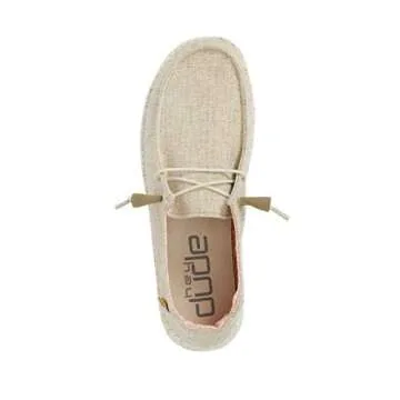 Hey Dude Women's Wendy Chambray White Nut Comfortable Loafers