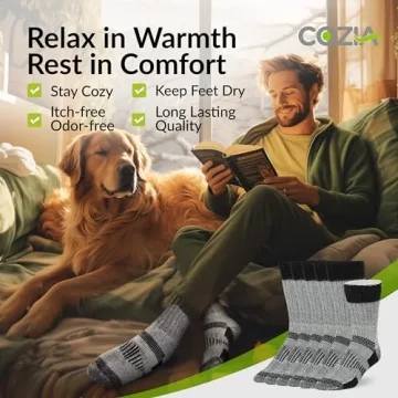 COZIA Merino Wool Socks Warm Thermal Boot Hiking Socks