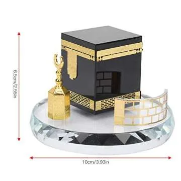 Muslim Crystal Gilded Kaaba Clock Tower Miniature Model Showpiece Muslim Crystal Gilded kaaba Model ...