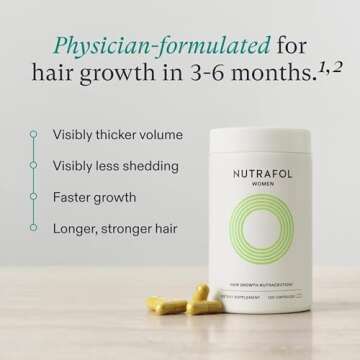 Nutrafol Women's Hair Growth Supplements and Hair Serum, Ages 18-44, for Visible Thickness and Stren...