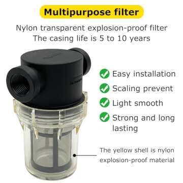 3/4" In-line Strainer with 100 Mesh Stainless Steel Filter