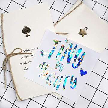 TECKWRAP 12" x 12" Holographic Sparkle Adhesive Precut Vinyl Sheets,Starry Night