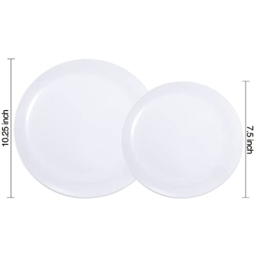 KIRE 60PCS White Disposable Plates - Elegant Party Essentials