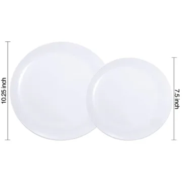 KIRE 60PCS White Disposable Plates - Elegant Party Essentials