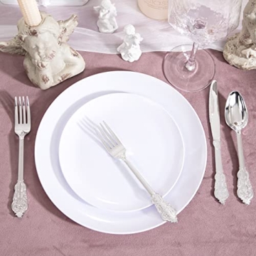 KIRE 60PCS White Disposable Plates - Elegant Party Essentials
