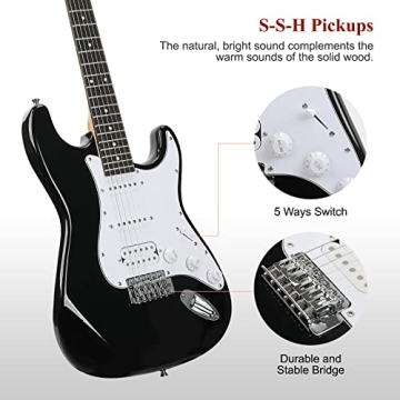 SAYHA Electric Guitar Starter Kit with Amp and Accessories