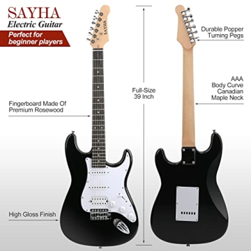 SAYHA Electric Guitar Starter Kit with Amp and Accessories