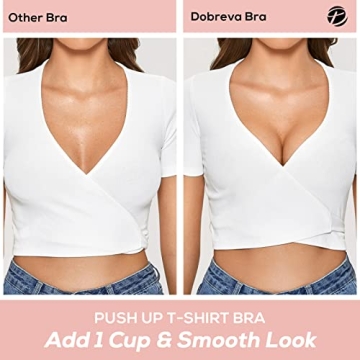 DOBREVA Women's Wireless Push Up Bra for Comfort and Support