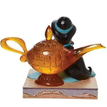 Enesco Jim Shore Disney Traditions Aladdin Jasmine with Genie Lamp Figurine, 5.25 Inch, Multicolor