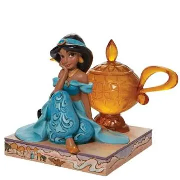 Enesco Jim Shore Disney Traditions Aladdin Jasmine with Genie Lamp Figurine, 5.25 Inch, Multicolor