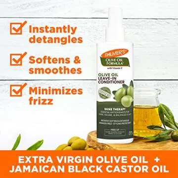 Palmer's Olive Oil Formula Leave In Conditioner Spray, Shine Therapy, Instantly Detangle, Soften and Smooth Textured and Curly Hair, 8.5 Ounces