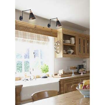 JONATHAN Y JYL7462A Rover 7" Farmhouse Industrial Adjustable Arm Metal LED Wall Sconce Rustic Bohemian 2700K LED 4W Bulb for Entryway Lobby Kitchen Bathroom Bedroom Living Room Hallway, Black