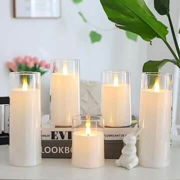 Fo32won LED Flameless Candles with Remote Control - Set of 5