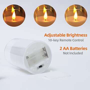 Fo32won LED Flameless Candles with Remote Control - Set of 5