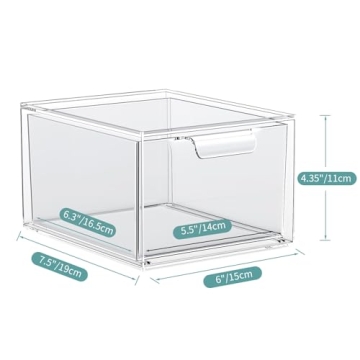 Stackable Acrylic Makeup Organizer - Clear Storage Solutions