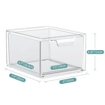 Stackable Acrylic Makeup Organizer - Clear Storage Solutions