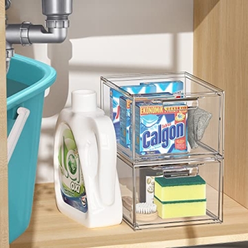 Stackable Acrylic Makeup Organizer - Clear Storage Solutions