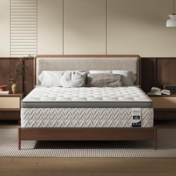 SLEEP100 Queen Mattress 12 Inch, 5-Zone Deep Sleep Firm Mattress with Extra Lumbar & Shoulder Suppor...