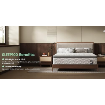 SLEEP100 Queen 12 Inch Hybrid Mattress for Deep Sleep