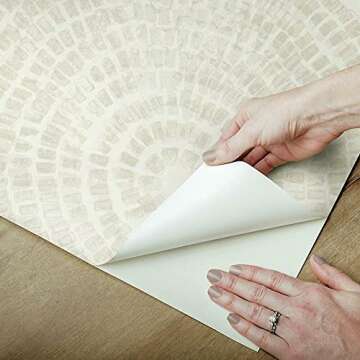 RoomMates RMK12231PLW Nikki Chu Taupe Medali Peel and Stick Wallpaper