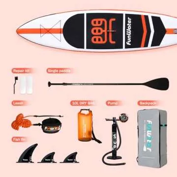 FunWater Stand Up Paddle Board Ultra-Light Inflatable Paddleboard with SUP Accessories for Adults & Youth of All Skill Levels (Classic Cruise)