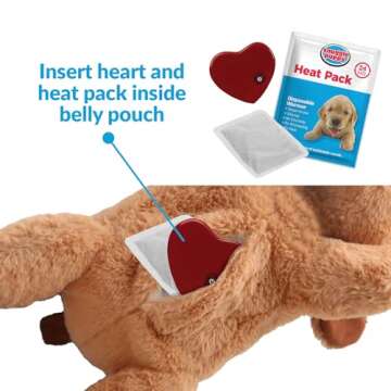 SmartPetLove Original Snuggle Puppy Heartbeat Stuffed Dog Toys. Dog Plush for Anxiety Relief, Calming Aid, and Puppy Toy for Behavioral Training in Sleeping Biscuit
