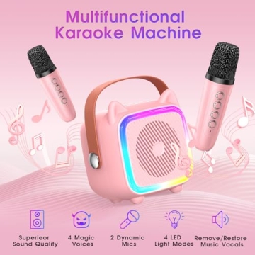 SXH Mini Karaoke Machine for Kids with Bluetooth Microphones