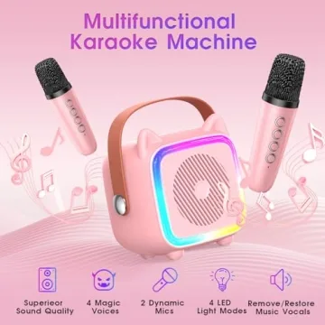 SXH Mini Karaoke Machine for Kids with Bluetooth Microphones