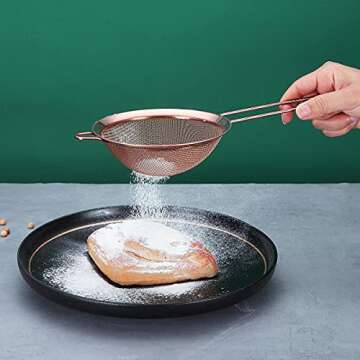 Copper Fine Mesh Kitchen Strainer Set - 3 Sizes