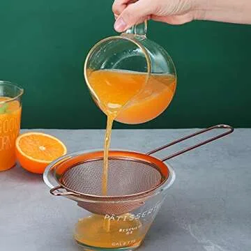 Copper Fine Mesh Kitchen Strainer Set - 3 Sizes