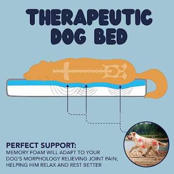 Memory Foam Dog Bed (High Density) - Orthopedic Dog Bed Insert for Large Dogs and Small, Medium, Extra Large Dogs - 5 Bed Sizes from Puppy to 100lbs Dog - Temperature Regulating Cooling Bed - L