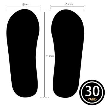 30 Pairs Spray Tan Feet Pads - Disposable & Non-Slip Foam for Flawless Tanning
