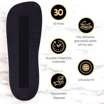 30 Pairs Spray Tan Feet Pads - Non-Slip & Hygienic