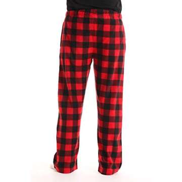 #FollowMe 45902-1A-XXL Polar Fleece Pajama Pants for Men/Sleepwear/PJs, Red Buffalo Plaid, XX-Large