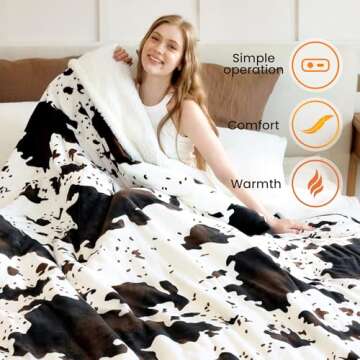 Blunique Electric Heated Blanket with Dual Control Warmth