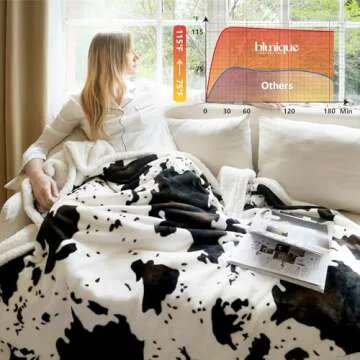 Blunique Electric Heated Blanket with Dual Control Warmth