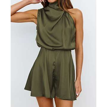 BTFBM Women Satin Summer Romper for Beach & Parties