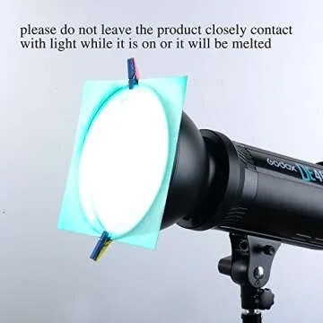 eBoot 9 Pieces Gel Filter Transparent Color Film Plastic Sheets Correction Gel Light Filter, 11.7 by 8.3 Inches, 9 Colors