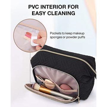 BAGSMART Travel Makeup Bag for Women - Black Organizer