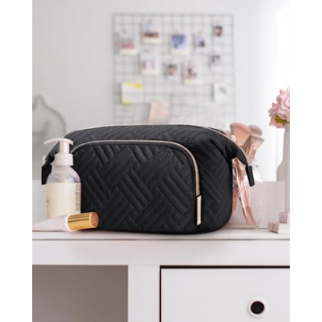 BAGSMART Travel Makeup Bag for Women - Black Organizer