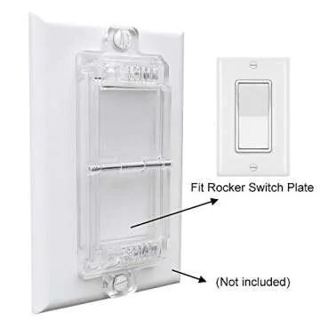 Rocker Light Switch Guard, ILIVABLE Childproof Switch Plate Cover Guard Protects Your Lights from Being Accidentally Turned On or Off by Children and Adults (Clear, Pack of 8)