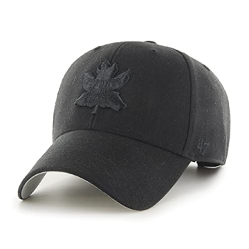 '47 Men's Toronto Maple Leafs Vintage Logo Black On Black MVP Adjustable Hat - One Size