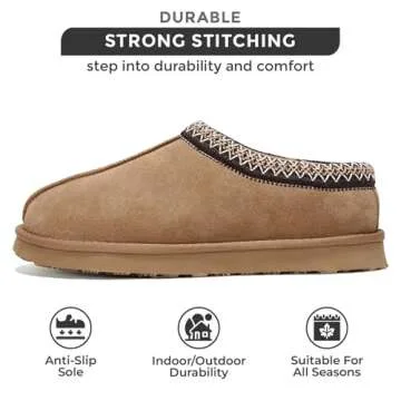 Project Cloud Australian Sheepskin Mens Slippers - Memory Foam Indoor & Outdoor Non-Slip Footwear & Furry House Shoes (Relaxation, CHSTNUT, 11.5)