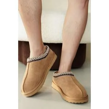 Project Cloud Australian Sheepskin Mens Slippers - Memory Foam Indoor & Outdoor Non-Slip Footwear & Furry House Shoes (Relaxation, CHSTNUT, 11.5)