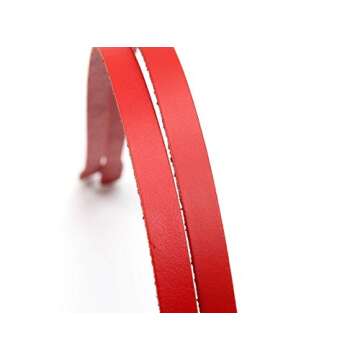 22.8" byhands Genuine Leather Narrow Style Shoulder Bag Straps/Purse Handles, Red (40-5815)