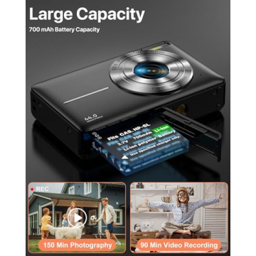 Digital Camera 44MP FHD 1080P Compact Point and Shoot