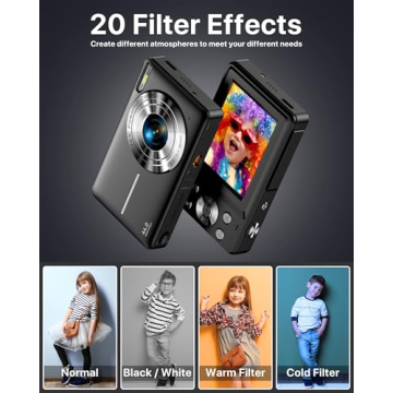 Digital Camera 44MP FHD 1080P Compact Point and Shoot