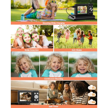 Digital Camera 44MP FHD 1080P Compact Point and Shoot